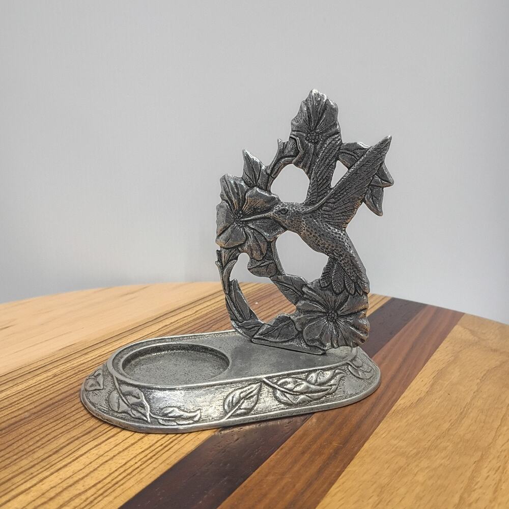 Carson Pewter Statesmetal Hummingbird Votive Stand Candle Holder
